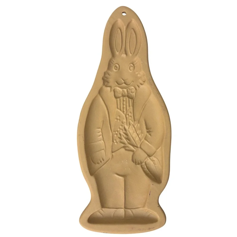 Vintage 1983 Brown Bag Cookie Art Hill Design Rabbit Stoneware Mold | Tan Bunny